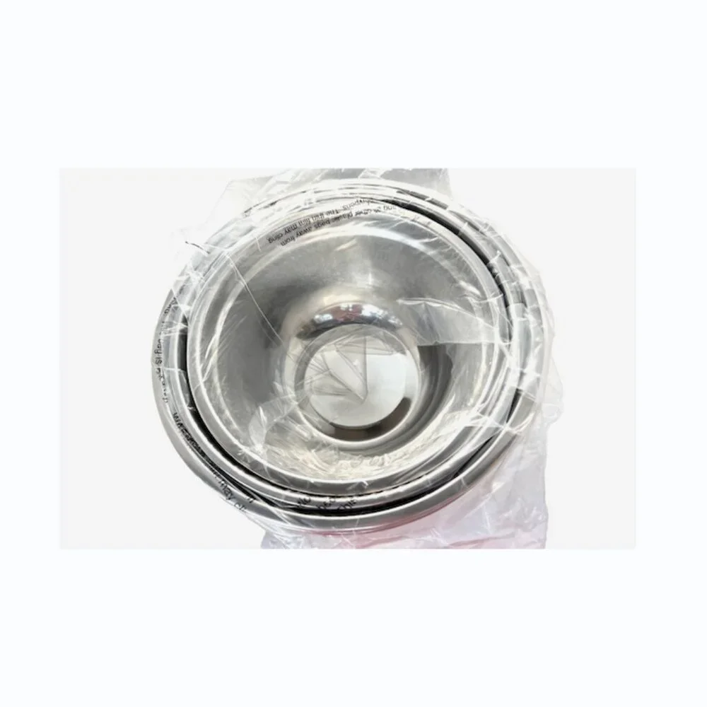 Stainless Steel Nesting Mixing Bowls Set of 3 With Lids Meal Prep Kitchen NEW